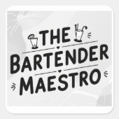 De barman Maestro Vierkante Sticker (Voorkant)