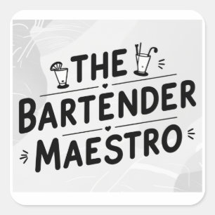 De barman Maestro Vierkante Sticker
