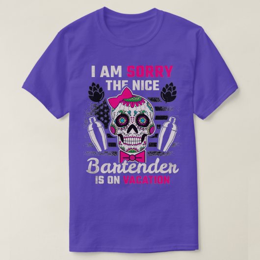 De barman van Nice is op vakantie barman T-shirt (Design voorkant)