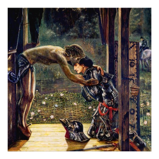 De Barmhartige Ridder door Edward Burne-Jones Foto Afdruk (Voorkant)