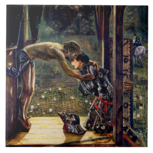 De Barmhartige Ridder door Edward Burne-Jones Tegeltje