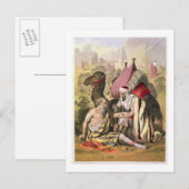 De barmhartige Samaritaan uit een bijbel die door Briefkaart (Voorkant / Achterkant)