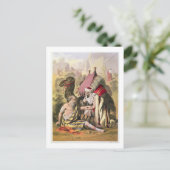 De barmhartige Samaritaan uit een bijbel die door Briefkaart (Staand voorkant)