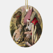 De barmhartige Samaritaan uit een bijbel die door Keramisch Ornament (Rechts)