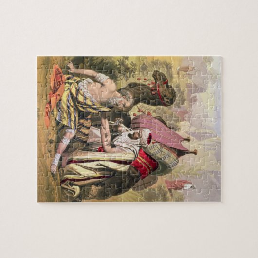 De barmhartige Samaritaan uit een bijbel die door  Legpuzzel (Horizontaal)