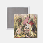 De barmhartige Samaritaan uit een bijbel die door Magneet (Voorkant / Achterkant)
