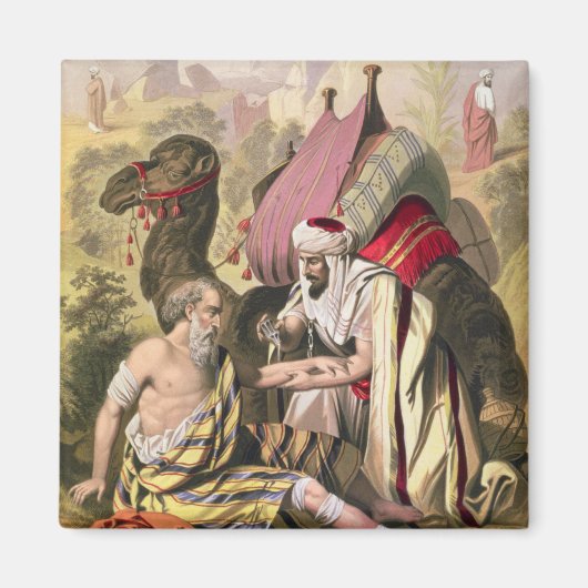 De barmhartige Samaritaan uit een bijbel die door Magneet (Voorkant)