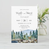 De Barn op Pemi | Uitnodiging tot Waterverf bruilo (Staand voorkant)