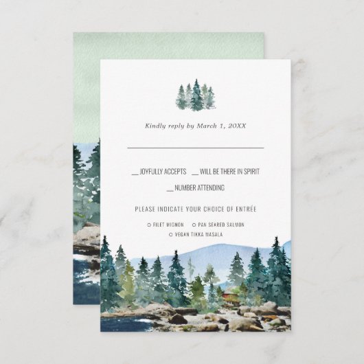 De Barn op Pemi | Waterverf RSVP met keuze uit maa (Voorkant / Achterkant)