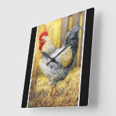 De Barn Rooster Vierkante Klok (Hoek)