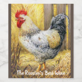 De Barn Rooster Wijn Etiket (Enkel label)