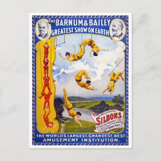 De barnum- en bailey 1896-valstrik briefkaart (Voorkant)