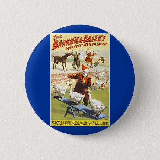 De Barnum en Bailey Circus Ronde Button 5,7 Cm (Voorkant)