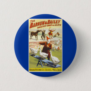De Barnum en Bailey Circus Ronde Button 5,7 Cm