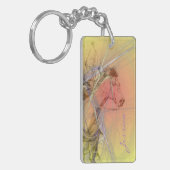 De Barrel Racer (gele oranje werveling) Sleutelhanger (Voorkant Links)