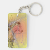 De Barrel Racer (gele oranje werveling) Sleutelhanger (achterkant)
