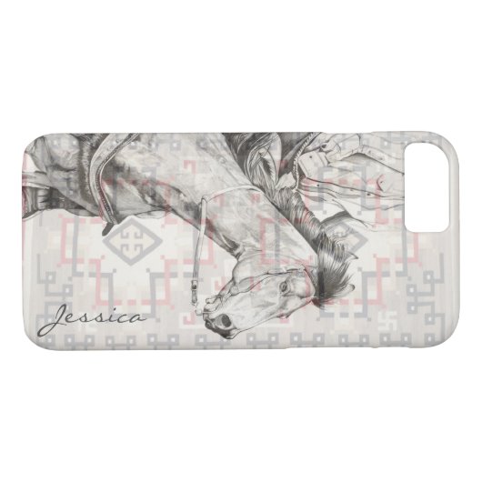De Barrel Racer (navajo patroon) Case-Mate iPhone Case (Achterkant (Horizontaal))