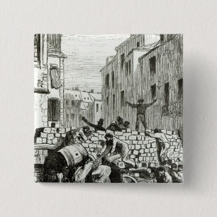 De Barricade Vierkante Button 5,1 Cm