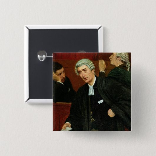 De barrister vierkante button 5,1 cm (Voorkant /achterkant)