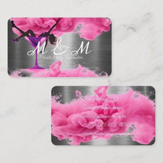 De Barservice van uw evenement Privé Party Bartend Visitekaartje (Voorkant / Achterkant)