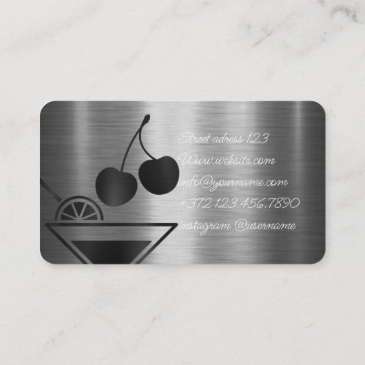 De Barservice van uw evenement Privé Party Bartend Visitekaartje (Achterkant)