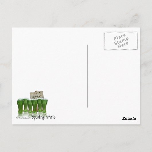 De Bartender St. Patrick's Day Briefkaart (Achterkant)