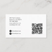 De Bartender Tarot Skelet QR Code Zwart Visitekaartje (Achterkant)