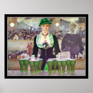 De Bartender verkoopt $1 groene bier Poster