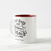 De Bas van het spel voor Jezus Christelijke gitari Tweekleurige Koffiemok (Voorkant links)