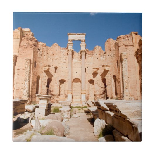 De basiliek van Severus, Leptis Magna, Al Khums 2 Tegeltje (Voorkant)
