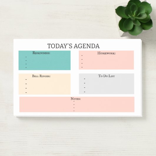 De basis dagelijkse Plannertaak van vandaag om Lij Post-it® Notes (Kantoor)