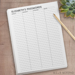 De Basis Tracker van het Wachtwoord met Gebruikers Notitieblok