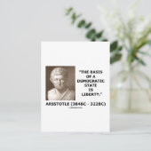 De basis van een democratische staat is vrijheid briefkaart (Staand voorkant)