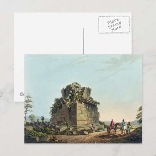 De basis van een kolossale kolom bij Syracuse, bor Briefkaart (Voorkant / Achterkant)