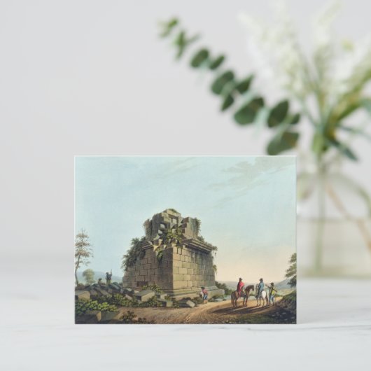 De basis van een kolossale kolom bij Syracuse, bor Briefkaart (Staand voorkant)