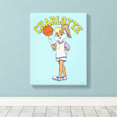 De basketbal van Lola Canvas Afdruk (Insitu (Houten vloer))