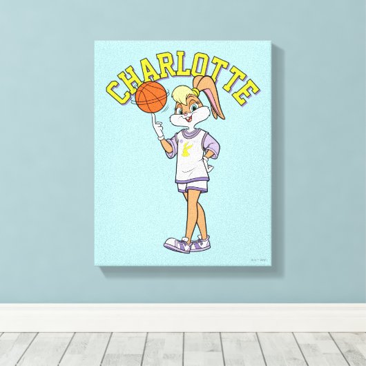 De basketbal van Lola Canvas Afdruk (Insitu (Houten vloer))