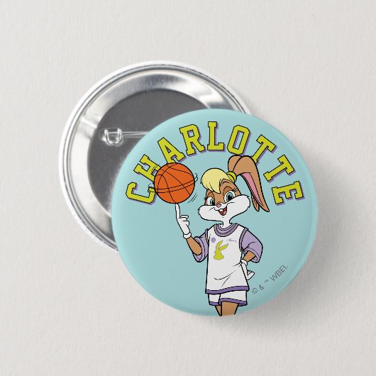 De basketbal van Lola Ronde Button 5,7 Cm (Voorkant /achterkant)