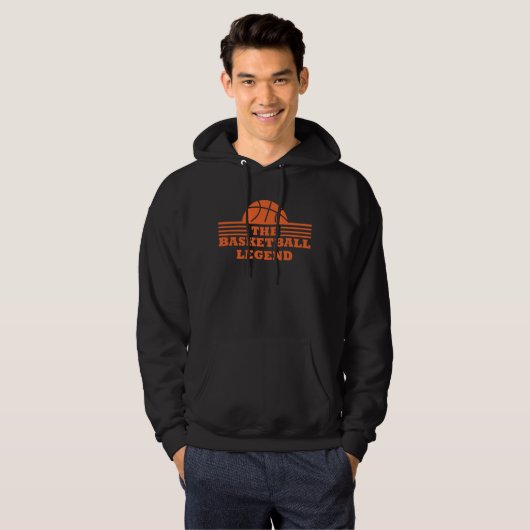 De basketballegende oranje bal hoodie (Voorkant volledig)