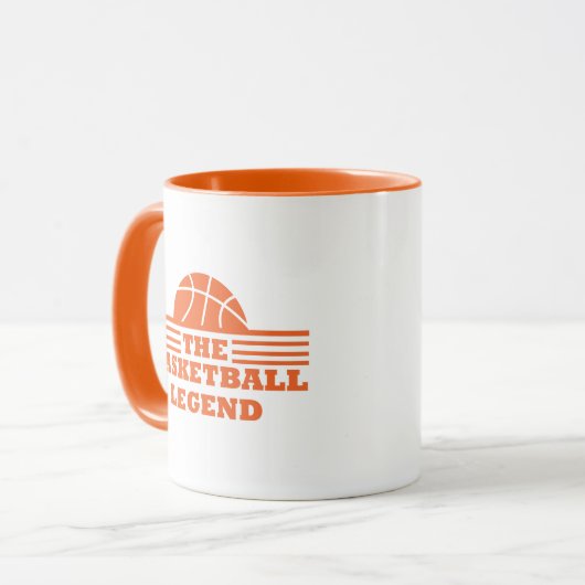 De basketballegende oranje bal mok (Voorkant links)