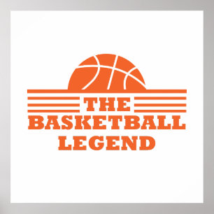 De basketballegende oranje bal poster