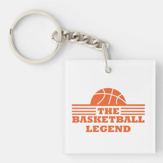 De basketballegende oranje bal sleutelhanger (voorkant)