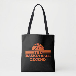 De basketballegende oranje bal tote bag
