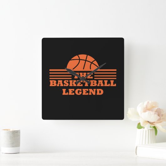 De basketballegende oranje bal vierkante klok (Huis)
