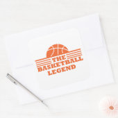 De basketballegende oranje bal vierkante sticker (Envelop)