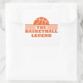 De basketballegende oranje bal vierkante sticker (Tas)
