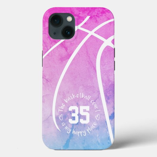 De basketbalrechtbank is mijn gelukkige huispastel Case-Mate iPhone case (Achterkant)