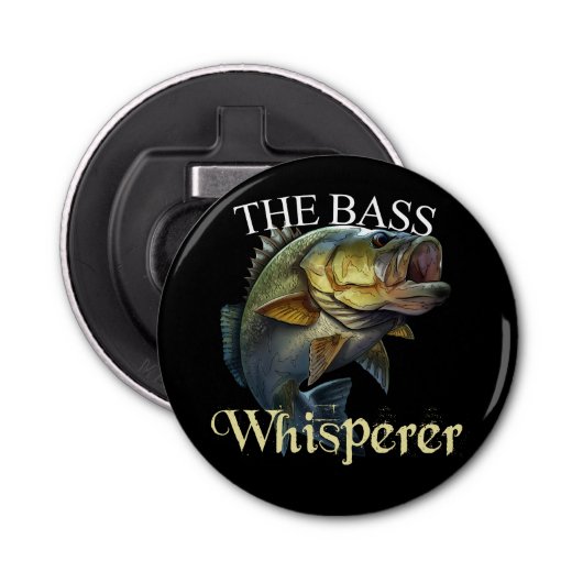 De Bass Whisperer Donker Button Flesopener (Voorkant)