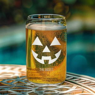De Bates Smiling Pumpkin Face Halloween seizoen Blikvorm Glas