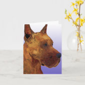 De batik kijkt het Wenskaart van Fawn Great dane Kaart (Gele Bloem)